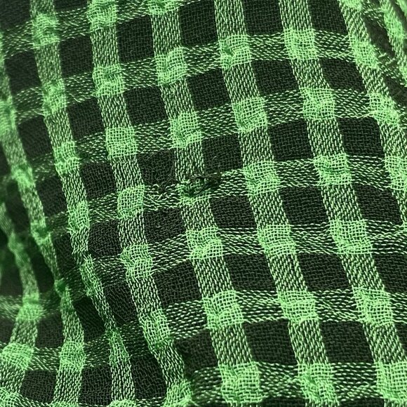 Resume Colorblock Gingham Dress Size 40 Med/LG Tiered Frock Long Sleeves Sophia - Picture 8 of 12